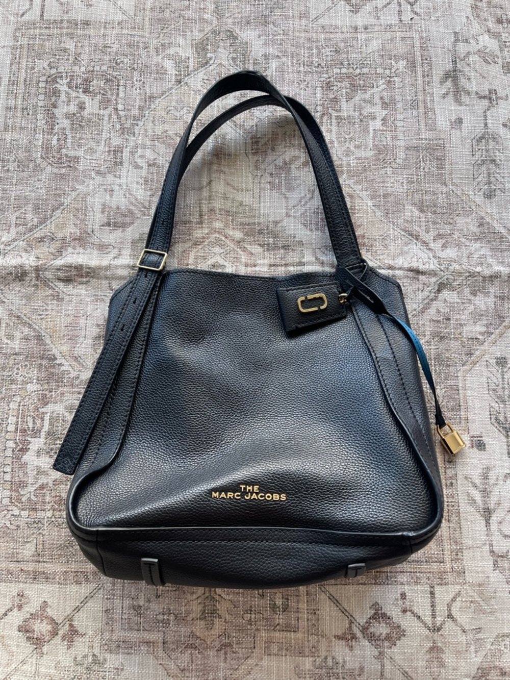 Marc Jacobs Editor Black Pebbled Leather Shoulder Hobo Tote - Picture 9 of 16